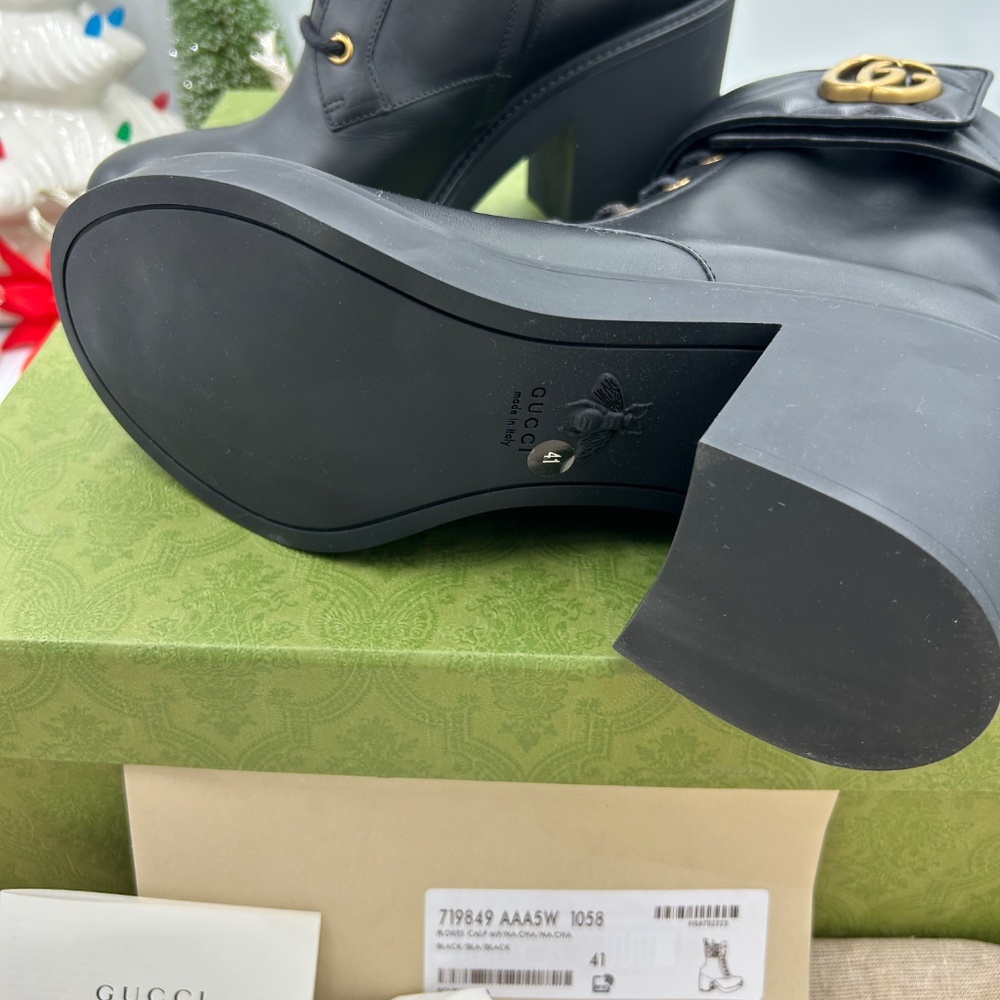 ************Gucci women’s GG Marmontblock heel boots size 41 /10 US - Picture 7 of 9
